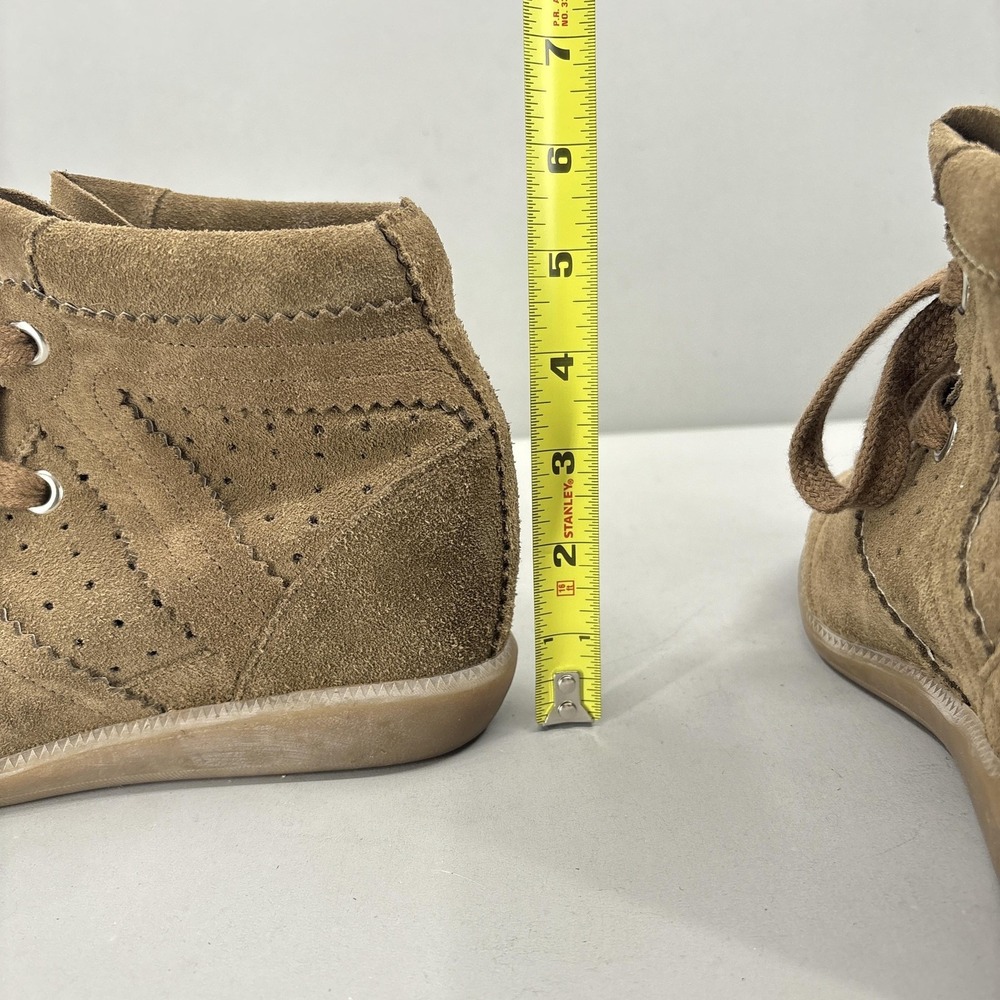 Isabel Marant Shoes Womens Size 8 38 Brown Bobby Suede Hidden Wedge Sneakers - Picture 9 of 11